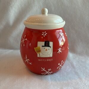 Hallmark Snowman Cookie Jar Merry Days Vintage Ceramic Christmas